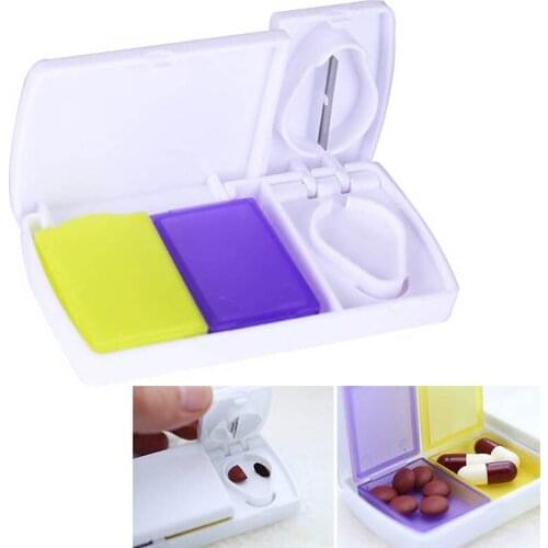 Smart Pill Cases Medicine Tablet Storage Container Case Tablet Cutter Medicine Splitter Slicer Divide Compartment