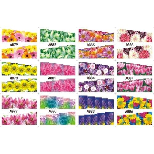 UPRETTEGO 12 PACKS / LOT NAIL ART BEAUTY WATER DECAL SLIDER NAIL FLOWER DAISY MARI-GOLD CHRYSANTHEMUM A877-888