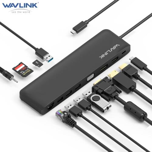 USB C Dock MST 4K HDMI With DP VGA Gigabit Ethernet Triple Display Adapter Type C Hub Multiport Adapter Laptop Docking Station