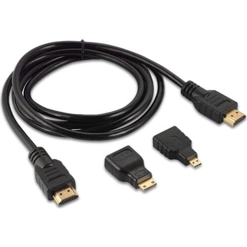 High quality Mini HDMI-compatible adapter Micro HDMI connector 1.5 meters 4K HD cable suitable for PS3 HDTV DVD XBOX PC Pro
