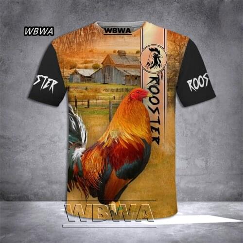 WBWA 2021 Fashion 3D Printing Golden Rooster Independent Men and Women Summer New Oversized T-Shirt O-Neck Short-Sleeved Casual
