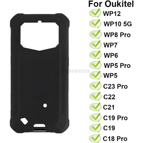 Black TPU Case For Oukitel WP12 WP10 WP9 WP8 WP7 WP6 W5 Pro Silicon Case on Oukitel C23 C19 C18 Pro C22 C21 K15 Plus Back Cover