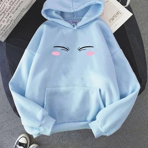 Anime Tensei Shitara Slime Datta Ken Hoodies Women Shy Slime Print Hoodie Kpop Harajuku Sweatshirt for teen Streetwear Tops Blue