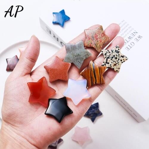 1PC Natural Crystal Star Gem Five Pointed Star Shaped Energy Stone Gift For Children And Ladies