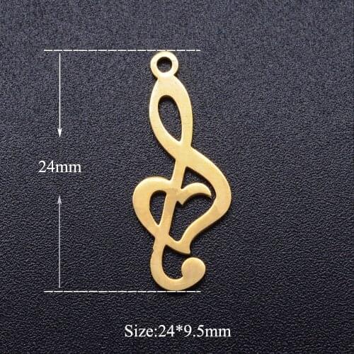 5pcs/lot Love Music Sign Stainless Steel DIY Charms Wholesale Jewelry Making Charm OEM Charm Accepted Factory Sale Never Tarnish