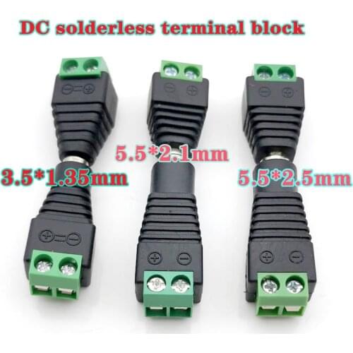 5pc/lot male and female DC Power plug 5.5 x 2.1MM 5.5*2.5MM 3.5*1.35MM 12V 24V Jack Adapter Connector Plug CCTV 5.5x2.1 2.5 1.35
