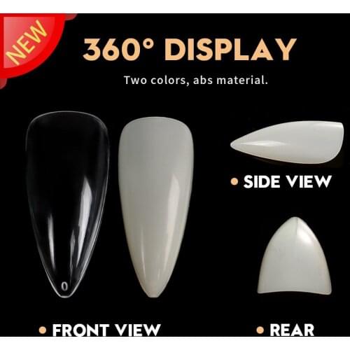 600Pcs Short Almond False Nails Tips Transparent Full Cover Professional Fake Nail Art Novice Practice DIY Tools