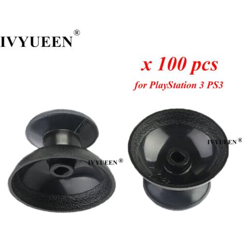 IVYUEEN 100 PCS Black 3d Analog Thumb Stick for Sony Dualshock 3 Controller Analogue Sticks for PlayStation3 Replacement Part