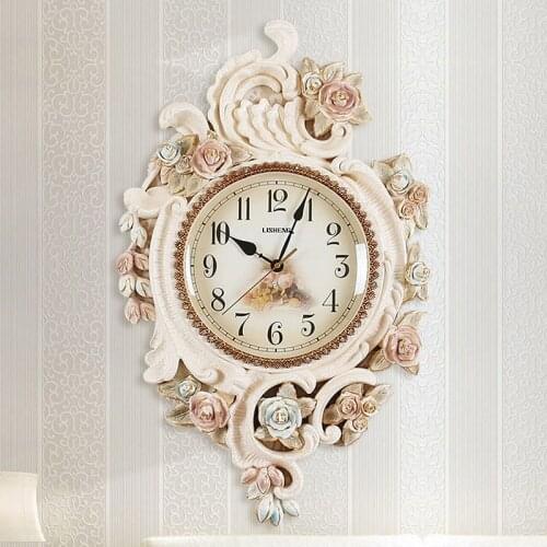 European Mute Wall Clock Modern Living Room Bedroom Quartz Clock Creative Large Clock Decoration Wall Clock