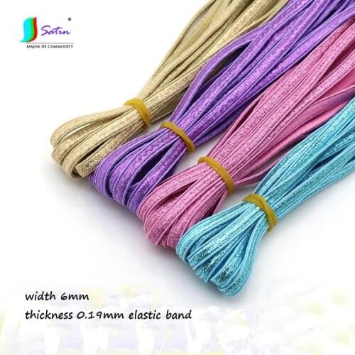 Home Usage Craft Sew Decoration Diy Material Width 6MM High Quality Thickened Colorful Flat Lurex Elastic Band A0055L