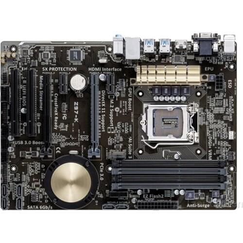 For ASUS Z97-K Motherboard Intel Z97 Socket LGA 1150 i7 i5 i3 DDR3 PCI-E 3.0 SATA III M.2 USB3.0 Original Desktop Used Mainboard