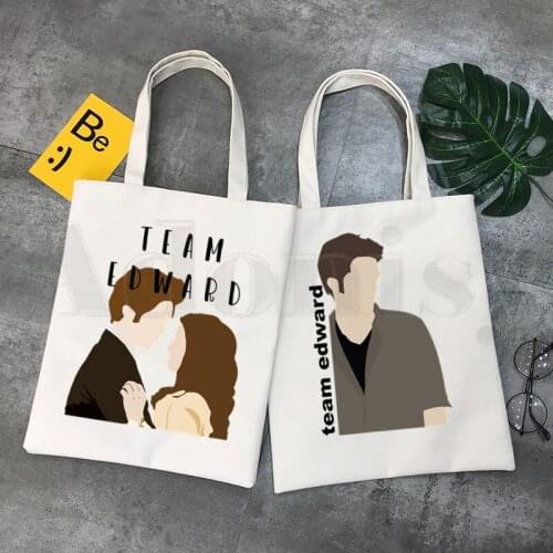 Edward Cullen 90s GRAPHIC Fashion Handbags Shoulder Bags Casual Shopping Girls Handbag Women Elegant Canvas Bag