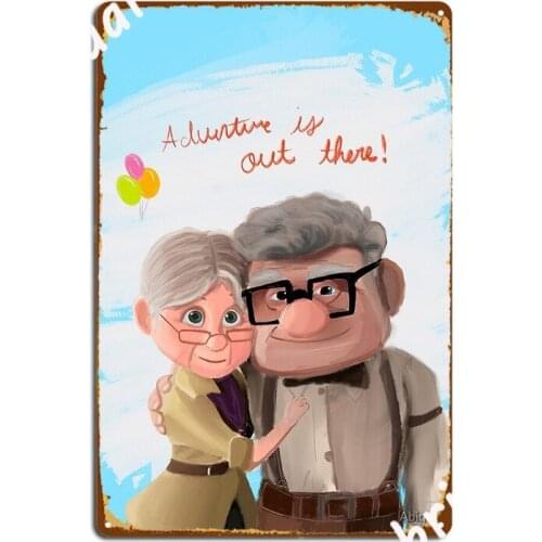 Ellie And Carl Metal Sign Wall Cave Mural Vintage Plaques Tin Sign Poster