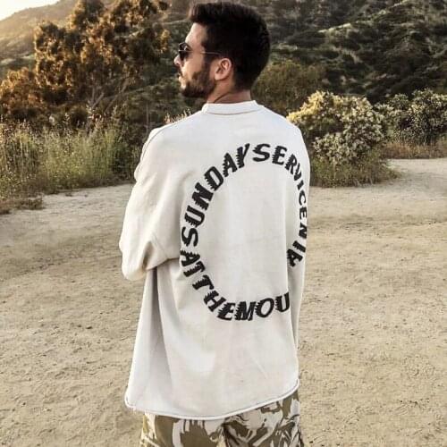 SEVEYFAN Kanye West 3D Foam Letters Short Sleeve T-Shirt Men and Women Summer Loose Cotton Tees