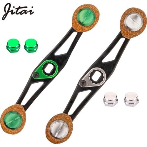 JITAI 7*4MM 8*5MM Aluminum Alloy Fishing Reel Handle Wooden Knobs for Baitcasting Fishing Reel Rocker Screws DIY Accessories
