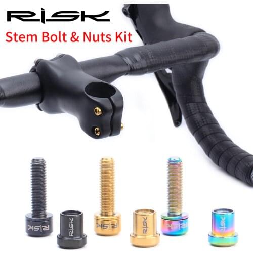 7g/set super light carbon stem bolt & nuts kit with washers M5*18mm GR5(TC4) Titanium Alloy for Road bike MTB bike parts