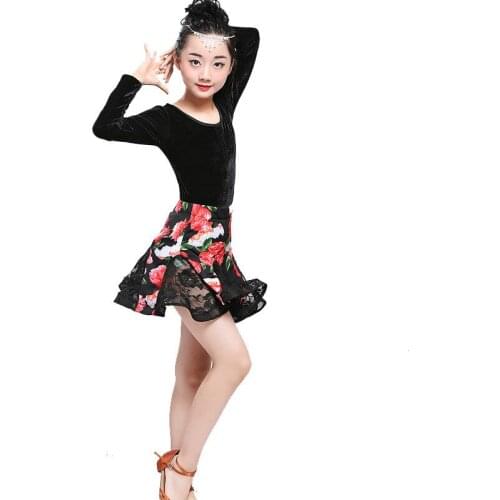 Girls Latin Dance Clothing Children Dance Costumes Kids Latin Dance Performance Practice Wear Ballroom Dresses
