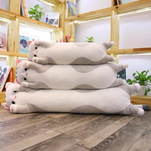 Cute Cat Sleep Long Pillow Plush Doll Baby Sleeping Appease Toys Cartoon Stuffed Toys Maternity Pillow/Cushion Sofa Decoration