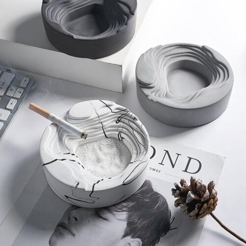Nordic fashion creative trend cement terraced ashtray hotpot restaurant music roast bar desktop simple decoration accessories