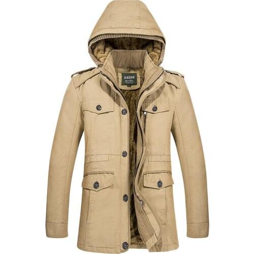 M-6XL Mens Business Thicken Winter Warm Lined Jackets Hooded Single-breasted Oversize New 2022