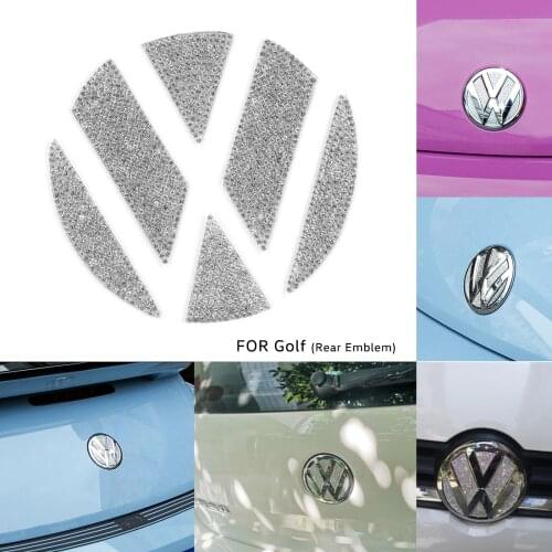 Diamond Bling Rhinestone Rear Trunk Lid Emblem Badge Sticker Decor for VW Volkswagen Golf