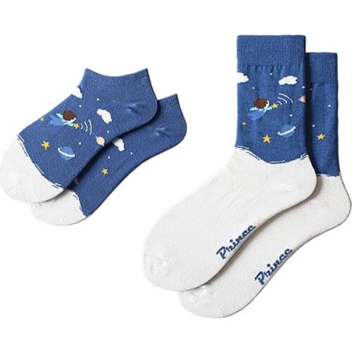 Mens spring summer personality original design anime cartoon pattern cotton funny socks street fashion casual happy socks