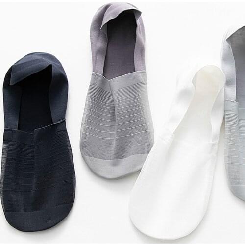 1Pairs Fashion Mesh Socks Men Ice Silk Thin No Show Socks Non Slip Summer Breathable Boat Socks Male Calcetines Meias