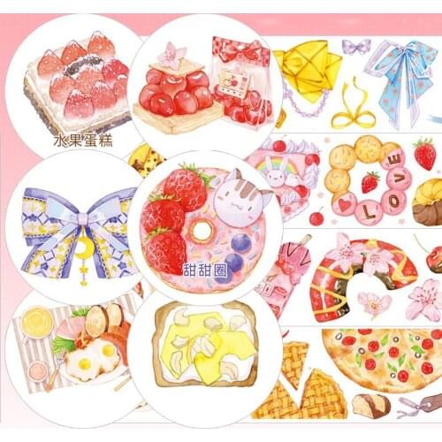 New Food Super Cute Kawaii Masking Tape Afternoon Tea Donuts Bows Delicious Bread Cherry Pet Tapes