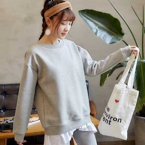 New Lamb Velvet Sweatshirt Women 2020 Thickened Winter BF Wind Loose O-Neck Students Solid Color Pullovers Hoodies Coats