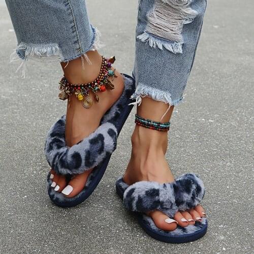 Womens 2021 New Outdoor Fuzzy Open toe Slippers Female Soft Plush Cozy Fluffy House Flip Flops Fur Slipper