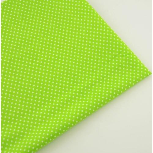 New Arrivals Sewing Cloth White Dots Design Green Cotton Fabric Plain Material Tecido Telas Home Textile for Beginners Practice