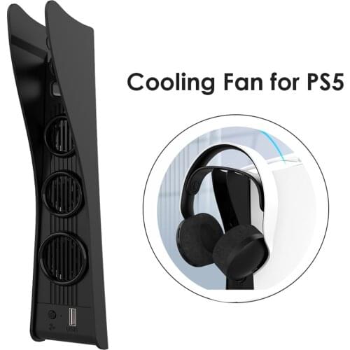 For PS5 USB Cooler with 3 Cooling Fans for PlayStation 5 PS5 Digital Edition Ultra HD Game Console Accessories Heat Sink