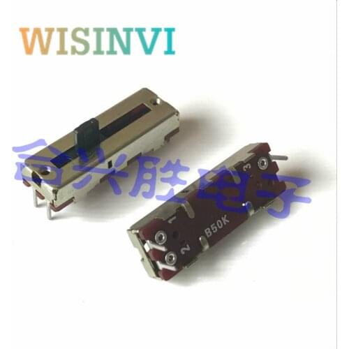 5 PCS 3 cm sliding potentiometer single B50K sliding stroke 15MM wide 10MM handle long 5MM volume adjustment straight slider