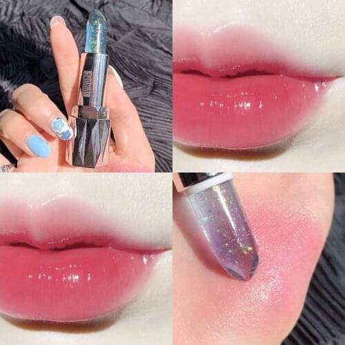 Transparent Jelly Lipstick Temperature Change Velvet Lip Gloss Moisturizing Easy To Color Lip Balm Makeup Korean Cosmetics TSLM1