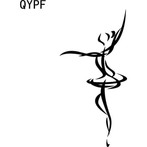 QYPF 8*16.4CM Fitness Sports Jumping Ballet Decor Car Sticker High Quality Silhouette Black Silver Vinyl C16-0852