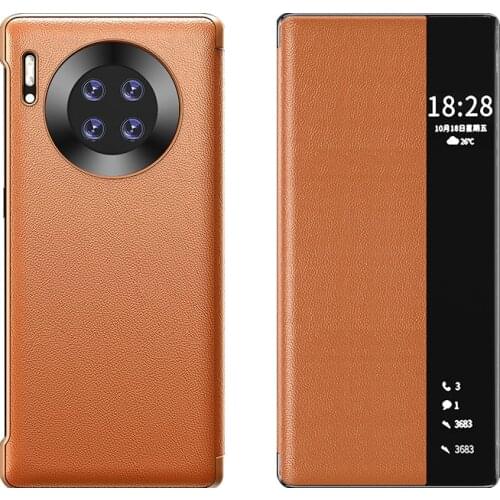 Luxury Smart View Leather Flip Case For Huawei Mate 40 Pro Mate40 40pro Mate40pro 5G Global 6.5 6.76 Inch Magnetic Phone Cover