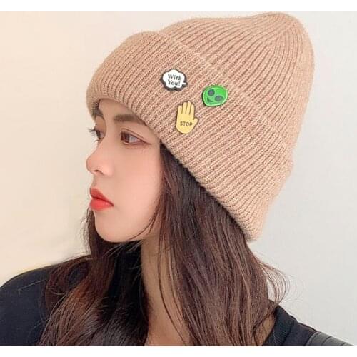 Alien Beanie Womens Hat Winter Cap 2021 Thick Warm Autumn Knitted Hats Girls Cartoon Hip Hop Skullies Beanies
