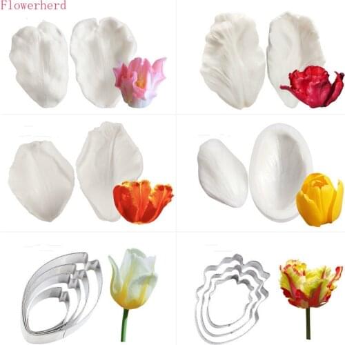 Simulation Flower Tulip Fondant Petal Texture Silicone Mold 3d Printing Mold Cake Mold Chocolate Mold Cake Decorating Soap Mold