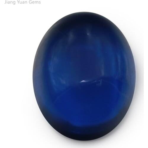 Size 5x7~10x12mm 113# Oval Shape Cabochon Blue Stone Synthetic Spinel For Jewelry Making