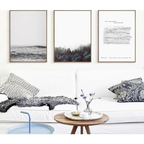 Modern Nature Landscape Seaside Forest Music Score Canvas Art Print Print Poster Wall Living Room Bedroom Home Decor Frescoes