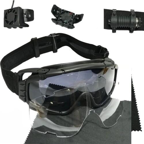 TAK YIYING Tactical Ballistic Anti-fog Goggles with Fan Anti-dust Outdoor Airsoft Paintball Helmet Goggles