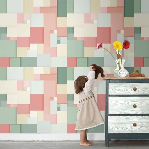 Tuya Art wallpapers geometric art mural wall paper for wall decor in Living room Kids room and bed room free shipping discount