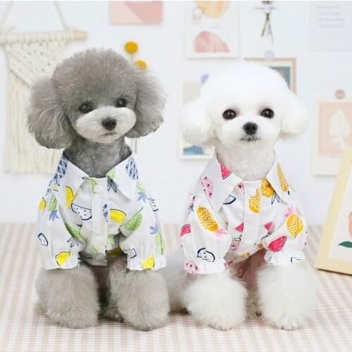 Spring Summer New Pet Dog Cat Thin Shirts Fashion Luxury Dog Puppy Cute Pineapple Shirts
