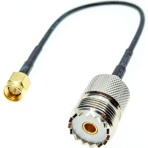 SMA Male Plug to SO239 UHF Female RF Jumper pigtail Cable RG174 Coax Connector