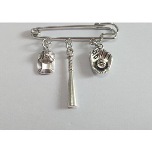 Vintage baseball sports brooch retro silhouette art baseball player jewelry sports mens brooch pin pendant men