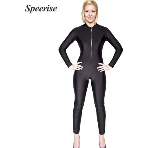 Adult Front Zipper Long Sleeve Yoga Unitard Full Body Fitness Indoor Bodysuit Clothing Quick Dry Professional Lady Dance Leotard