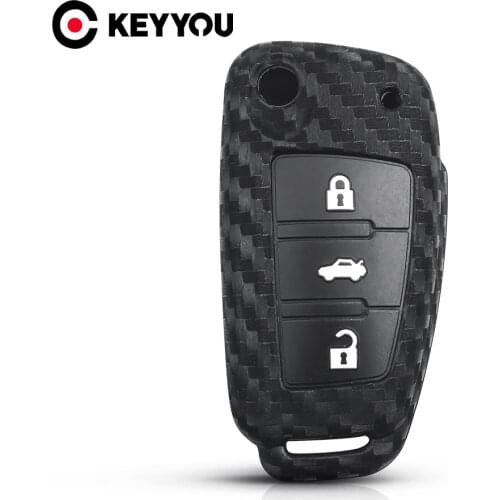 KEYYOU For Audi Sline A3 A5 Q3 Q5 A6 C5 C6 A4 B6 B7 B8 TT 80 S6 Protector Auto Key Cover Skin Protector Silicone Car Key Case