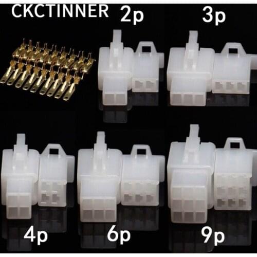 10 sets / lot 2.8mm 2/3/4/6/9 automotive pin 2.8 male electrical cable connector female cable terminal plug kits motorcycle ebik
