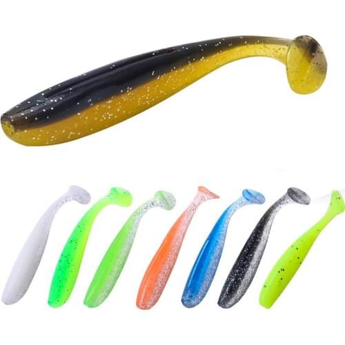 10pcs/lot 80mm 3.4g Soft Rubber Bait Fishing Lure Wobbler Soft Sturgeon Carp Fishing Bait 2 Colors Artificial Silicone Swimbait