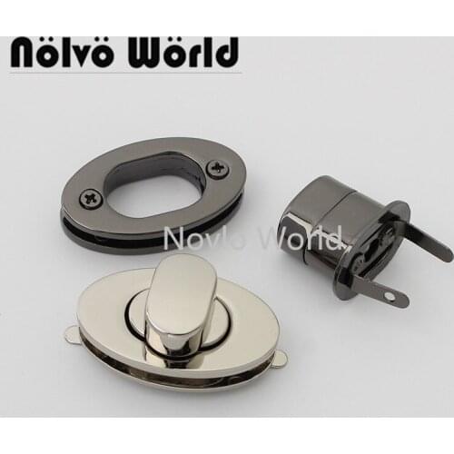 2-10pcs 4 colors 37*22mm brush antique oval turn lock for small bag metal twist locks purse accessories